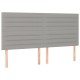 Világosszürke szövet led-es fejtámla 160x5x118/128 cm