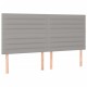 Világosszürke szövet led-es fejtámla 200x5x118/128 cm