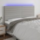 Világosszürke szövet led-es fejtámla 200x5x118/128 cm