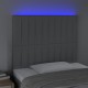 Világosszürke szövet led-es fejtámla 80x5x118/128 cm