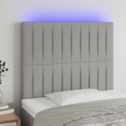 Világosszürke szövet led-es fejtámla 80x5x118/128 cm