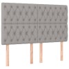 Világosszürke szövet led-es fejtámla 160x7x118/128 cm
