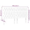 Világosszürke szövet led-es fejtámla 200x7x118/128 cm