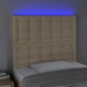 Krémszínű szövet led-es fejtámla 90x5x118/128 cm