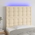 Krémszínű szövet led-es fejtámla 90x5x118/128 cm
