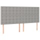 Világosszürke szövet led-es fejtámla 160x5x118/128 cm