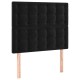Fekete bársony led-es fejtámla 80x5x118/128 cm