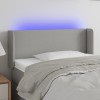 Világosszürke szövet led-es fejtámla 83 x 16 x 78/88 cm