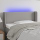 Világosszürke szövet led-es fejtámla 83 x 16 x 78/88 cm