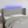 Világosszürke szövet led-es fejtámla 83 x 16 x 78/88 cm