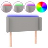Világosszürke szövet led-es fejtámla 103 x 16 x 78/88 cm