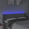 Világosszürke szövet led-es fejtámla 147 x 16 x 78/88 cm