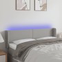 Világosszürke szövet led-es fejtámla 147 x 16 x 78/88 cm