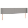 Világosszürke szövet led-es fejtámla 203 x 16 x 78/88 cm