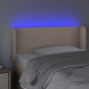 Cappuccino színű műbőr led-es fejtámla 103x16x78/88 cm