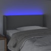 Világosszürke szövet led-es fejtámla 93 x 16 x 78/88 cm