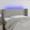 Világosszürke szövet led-es fejtámla 93 x 16 x 78/88 cm