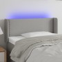 Világosszürke szövet led-es fejtámla 103 x 16 x 78/88 cm