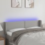Világosszürke szövet led-es fejtámla 147 x 16 x 78/88 cm