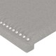 Világosszürke szövet led-es fejtámla 203 x 16 x 78/88 cm