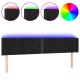 Fekete bársony led-es fejtámla 203 x 16 x 78/88 cm