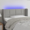 Világosszürke szövet led-es fejtámla 83 x 16 x 78/88 cm