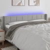 Világosszürke szövet led-es fejtámla 163 x 16 x 78/88 cm