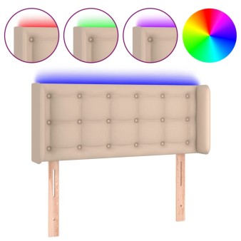 Fekete műbőr led-es fejtámla 93x16x78/88 cm