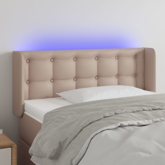 Fekete műbőr led-es fejtámla 93x16x78/88 cm