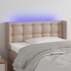 Cappuccino színű műbőr led-es fejtámla 103x16x78/88 cm