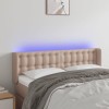Cappuccino színű műbőr led-es fejtámla 147x16x78/88 cm