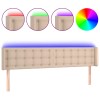 Cappuccino színű műbőr led-es fejtámla 203x16x78/88 cm