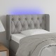 Világosszürke szövet led-es fejtámla 83 x 16 x 78/88 cm