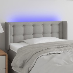 Világosszürke szövet led-es fejtámla 83 x 16 x 78/88 cm