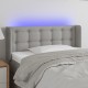 Világosszürke szövet led-es fejtámla 83 x 16 x 78/88 cm