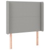 Világosszürke szövet led-es fejtámla 83x16x118/128 cm