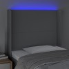 Világosszürke szövet led-es fejtámla 103x16x118/128 cm