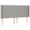 Világosszürke szövet led-es fejtámla 183x16x118/128 cm
