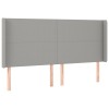 Világosszürke szövet led-es fejtámla 203x16x118/128 cm