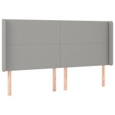 Világosszürke szövet led-es fejtámla 203x16x118/128 cm