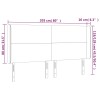 Világosszürke szövet led-es fejtámla 203x16x118/128 cm
