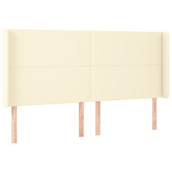 Krémszínű műbőr led-es fejtámla 203x16x118/128 cm
