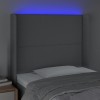 Világosszürke szövet led-es fejtámla 103x16x118/128 cm