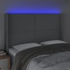 Világosszürke szövet led-es fejtámla 147x16x118/128 cm