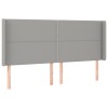 Világosszürke szövet led-es fejtámla 203x16x118/128 cm