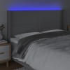 Világosszürke szövet led-es fejtámla 203x16x118/128 cm