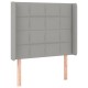 Világosszürke szövet led-es fejtámla 83x16x118/128 cm