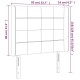 Világosszürke szövet led-es fejtámla 83x16x118/128 cm