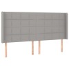 Világosszürke szövet led-es fejtámla 163x16x118/128 cm