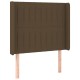 Sötétbarna szövet led-es fejtámla 93x16x118/128 cm